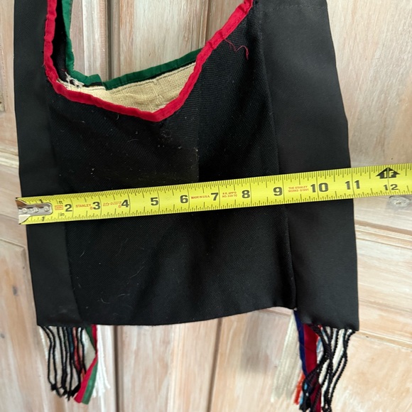 Ethnic Boho Black Crossbody Bag Purse - Picture 7 of 10